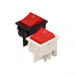 Przełącznik klawisz duży podświetlany 230V czerwony w białej ramce ORNO / ŁK-6/BIAŁY