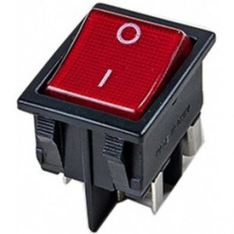 Przełącznik klawisz duży podświetlany 230V CZERWONY w czarnej ramce ORNO / ŁK-6/CZARNY