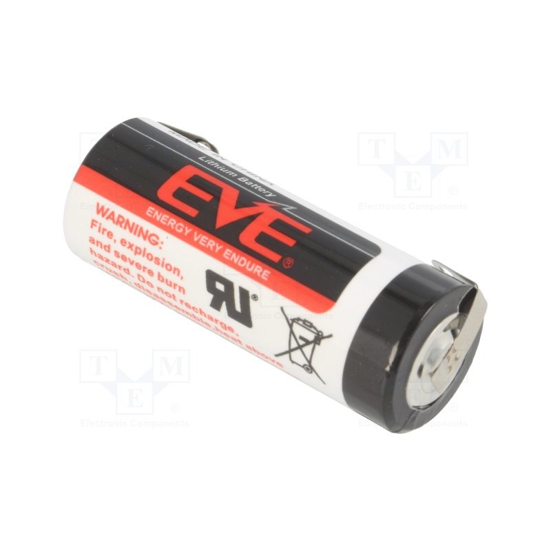 Bateria EVE-ER18505/CNR 3,6V litowa 50,5x18,7mm z blaszkami do lutowania
