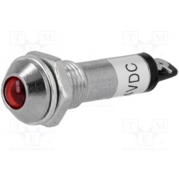 Kontrolka LED 8mm 24V czerwona wypukła / IND8-24R-A