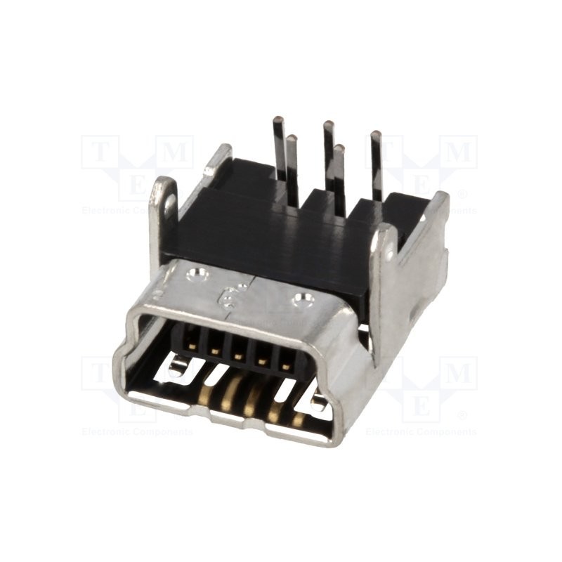Gniazdo mini-USB 5-pin kątowe 90st / UB-M5BR-DM14-4D