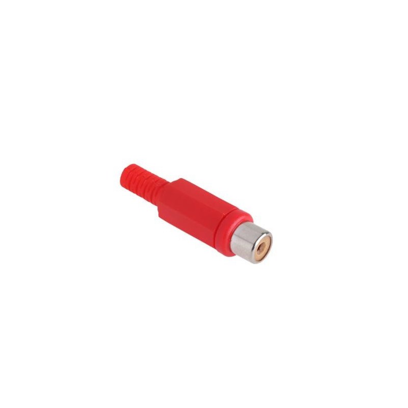 Gniazdo RCA na kabel plastik czerwone