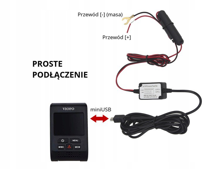 Biscuit bottleneck mucus Zasilacz - adapter zasilania 12-24V mini-USB VIOFO do rejestratora ...