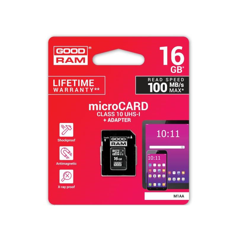 Karta SD 16GB micro+adaptor GOODRAM class 10