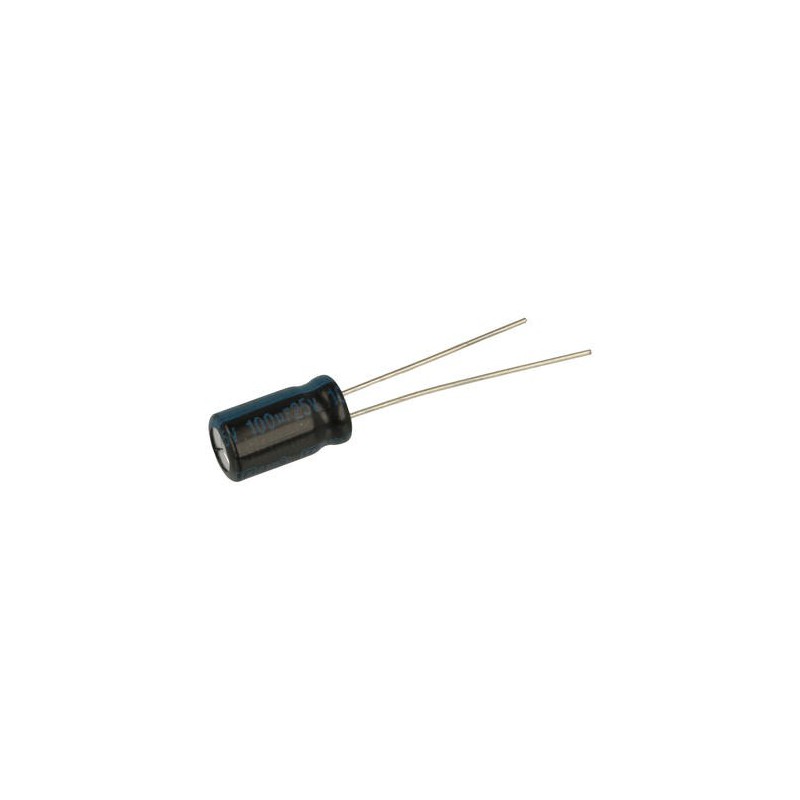 Kondensator 100uF/25V elektrolit 105st.c / 100/25