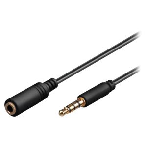 Przedłużacz słuchawkowy 4-polowy 3,5mm 1m Goobay 62477 / AVK-181-100BK - 1