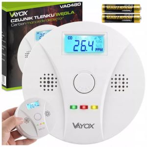 Detektor czujnik węgla (czadu) VAYOX VA0480 (bateryjny 2xAA) / BX16250 - 1