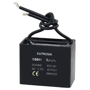 Kondensator rozruchowy 7uF/450V AGD prostokątny z przewodami - 1